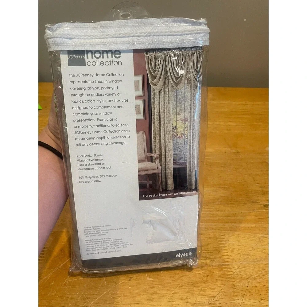 JCPenney Home Eylsee Brown One Rod Pocket‎ Panel Curtains 40 X 84